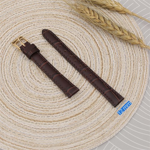 Dây da đồng hồ 12mm L016-01-12 Nâu Màu Nâu