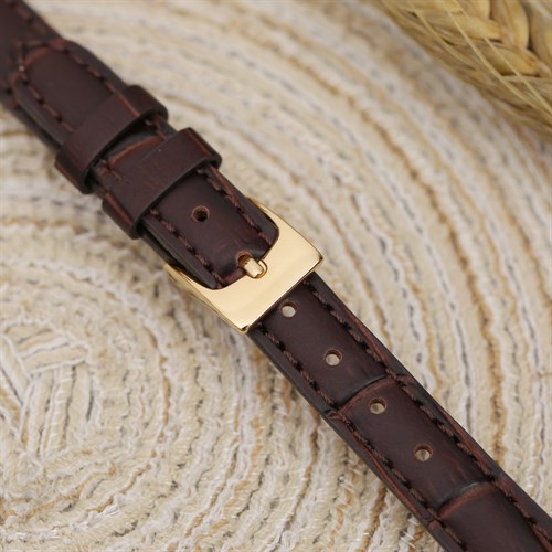 Dây da đồng hồ 12mm L016-01-12 Nâu Màu Nâu