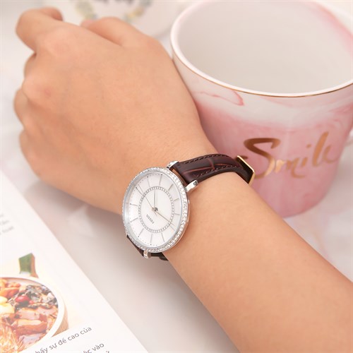 Dây da đồng hồ 12mm L016-01-12 Nâu Màu Nâu