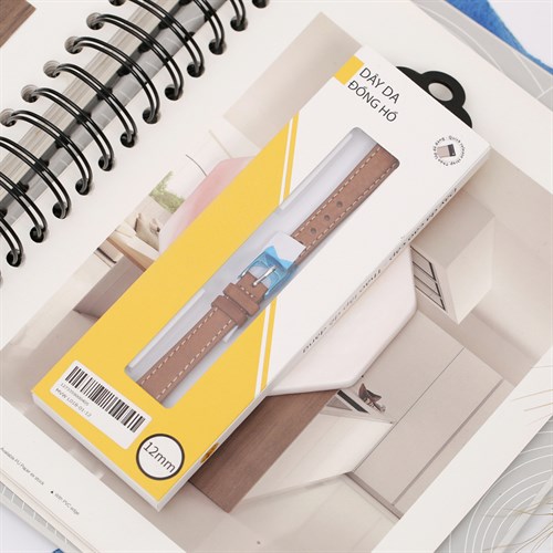 Dây da đồng hồ 12mm L018-01-12 Nâu