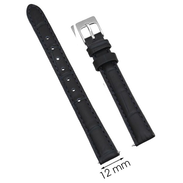 Dây da đồng hồ 12 mm xanh dương L019-01-12