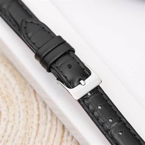 Dây da đồng hồ 14mm L001-02-14 Đen Màu Đen