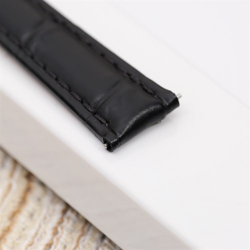 Dây da đồng hồ 14mm L001-02-14 Đen Màu Đen