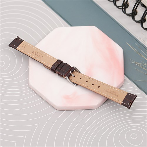 Dây da đồng hồ 14mm L002-02-14 Nâu Màu Nâu