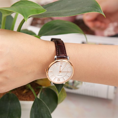 Dây da đồng hồ 14mm L002-02-14 Nâu Màu Nâu