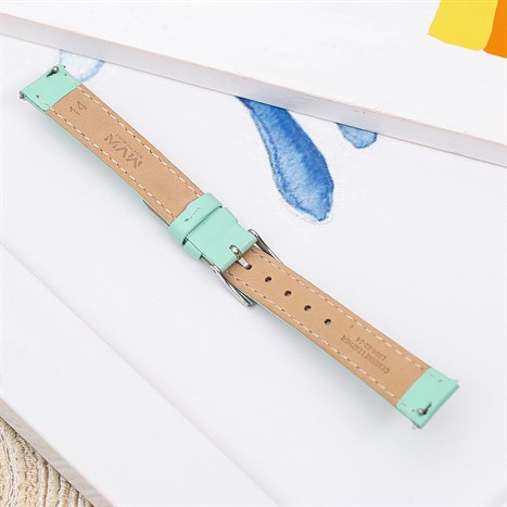 Dây da đồng hồ 14mm L004-02-14 Xanh bạc hà Màu Xanh Bạc Hà