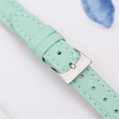 Dây da đồng hồ 14mm L004-02-14 Xanh bạc hà Màu Xanh Bạc Hà