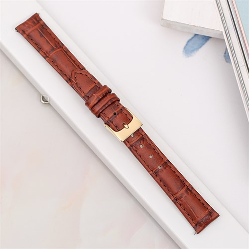 Dây da đồng hồ 14mm L006-02-14 Nâu Màu Nâu