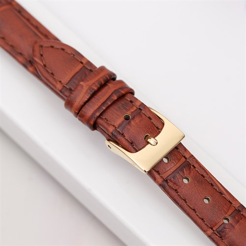 Dây da đồng hồ 14mm L006-02-14 Nâu Màu Nâu