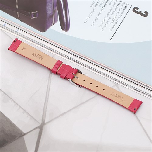 Dây da đồng hồ 14mm L007-02-14 Hồng Màu Hồng