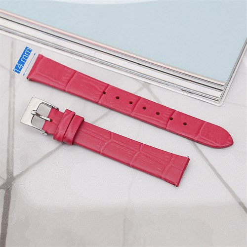 Dây da đồng hồ 14mm L007-02-14 Hồng Màu Hồng