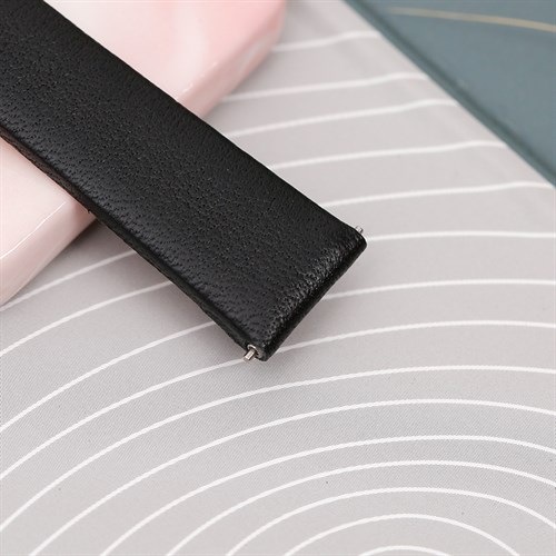 Dây da đồng hồ 14mm L008-02-14 Đen Màu Đen