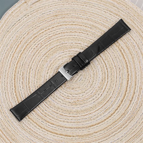 Dây da đồng hồ 14mm L012-02-14 Đen Màu Đen