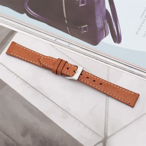 Dây da đồng hồ 14mm L018-02-14 Nâu Màu Nâu