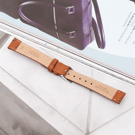 Dây da đồng hồ 14mm L018-02-14 Nâu Màu Nâu