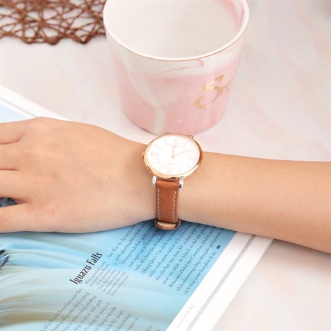 Dây da đồng hồ 14mm L018-02-14 Nâu Màu Nâu