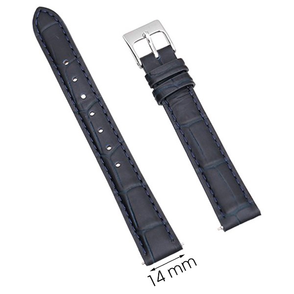 Dây da đồng hồ 14 mm xanh dương L019-02-14