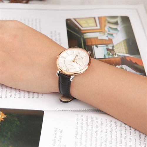 Dây da đồng hồ 14mm L021-02-14 Đen Màu Đen