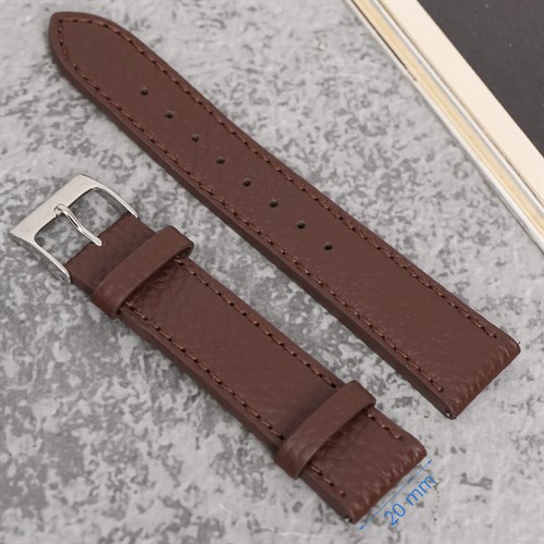 Dây da tổng hợp đồng hồ 20mm L022-05-20 Nâu Màu Nâu