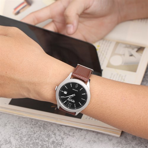 Dây da tổng hợp đồng hồ 20mm L022-05-20 Nâu Màu Nâu