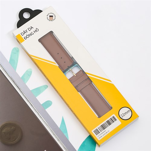 Dây da đồng hồ 22mm L010-06-22 Nâu Màu Nâu