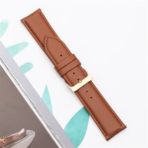 Dây da đồng hồ 22mm L010-06-22 Nâu Màu Nâu
