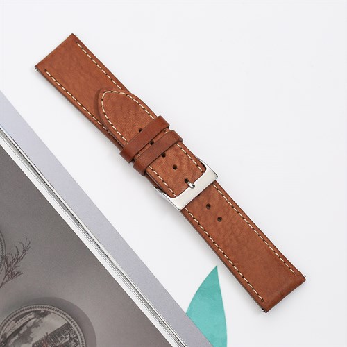Dây da tổng hợp đồng hồ 22mm L018-06-22 Nâu Màu Nâu