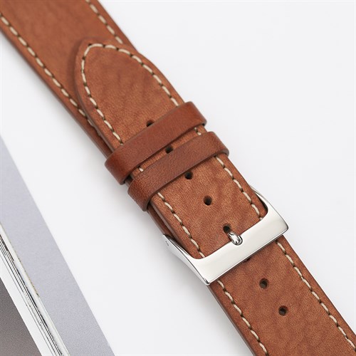 Dây da tổng hợp đồng hồ 22mm L018-06-22 Nâu Màu Nâu