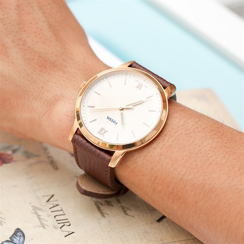 Dây da tổng hợp đồng hồ 22mm L022-06-22 Nâu Màu Nâu