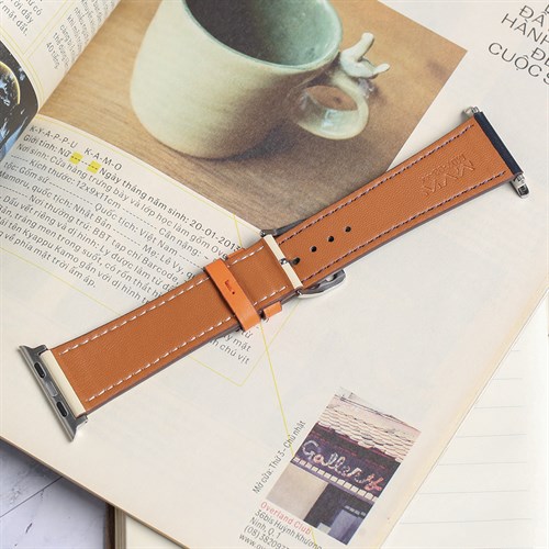 Dây da MVW mặt 44mm M07-03-44 Trắng Xanh Màu Màu combo