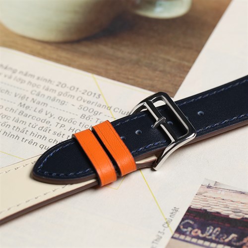 Dây da MVW mặt 44mm M07-03-44 Trắng Xanh Màu Màu combo