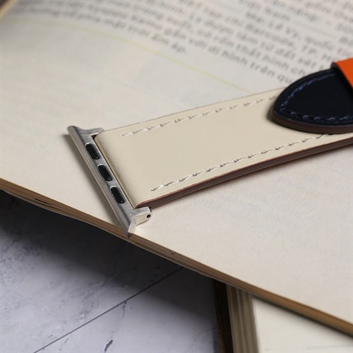 Dây da MVW mặt 44mm M07-03-44 Trắng Xanh Màu Màu combo