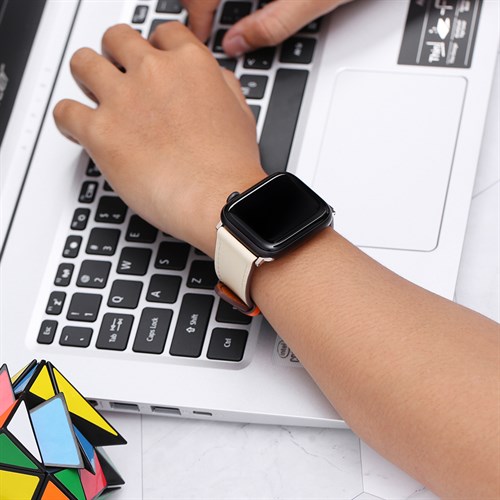 Dây da MVW mặt 44mm M07-03-44 Trắng Xanh Màu Màu combo