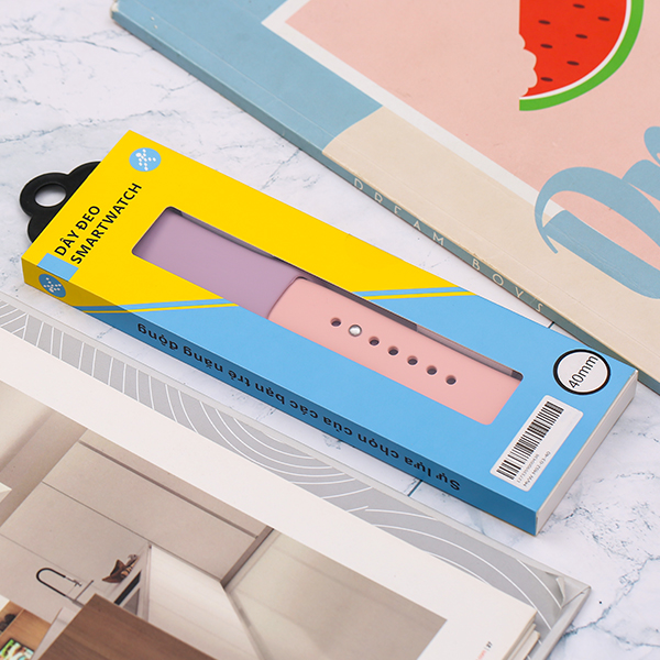 Dây silicone MVW mặt 40mm M02-03-40 Tím Hồng Màu Màu combo
