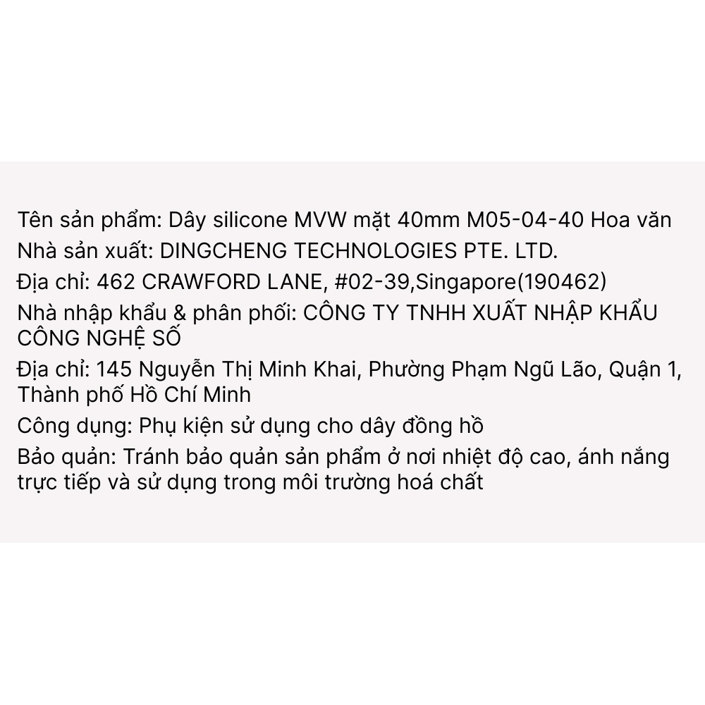 Dây silicone MVW mặt 40mm M05-04-40 Hoa văn Màu Màu combo
