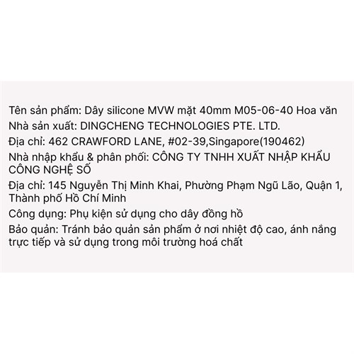 Dây silicone MVW mặt 40mm M05-06-40 Hoa văn Màu Màu combo
