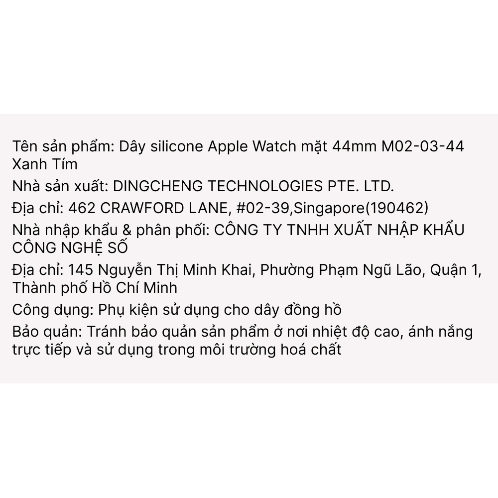 Dây silicone MVW mặt 44mm M02-03-44 Xanh Tím - 8