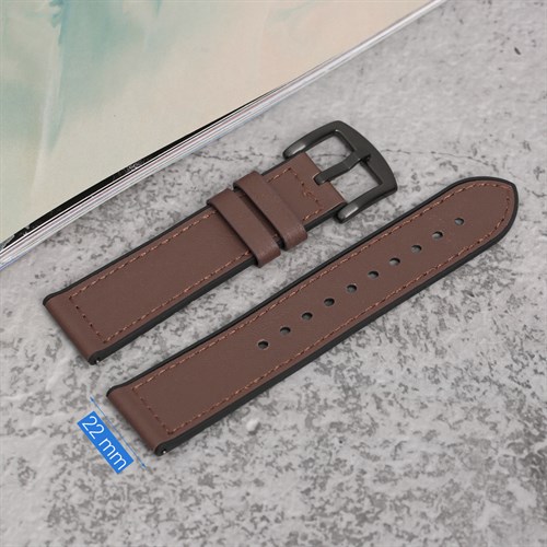 Dây da đồng hồ 22mm M06-03-22 Nâu Màu Nâu