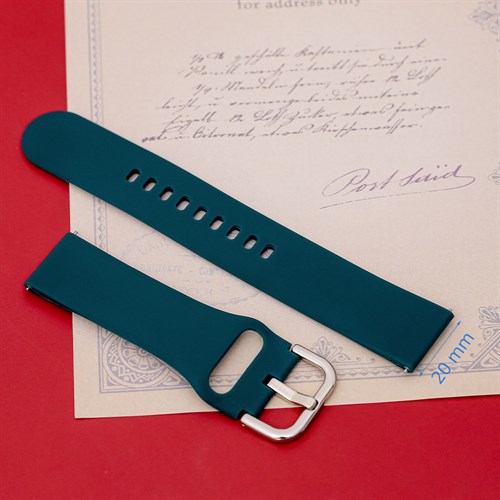 Dây silicone đồng hồ 20mm M04-01-20 Xanh lá Màu Xanh lá