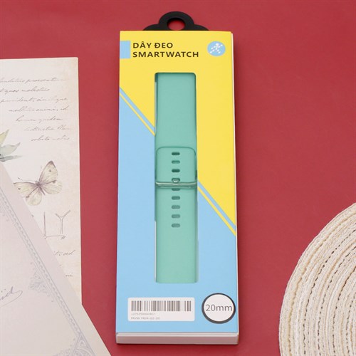 Dây silicone đồng hồ 20mm M04-02-20 Xanh bạc hà Màu Xanh Bạc Hà