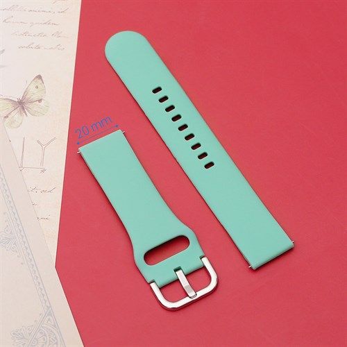 Dây silicone đồng hồ 20mm M04-02-20 Xanh bạc hà Màu Xanh Bạc Hà