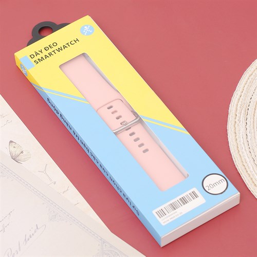 Dây silicone đồng hồ 20mm M04-03-20 Hồng Màu Hồng