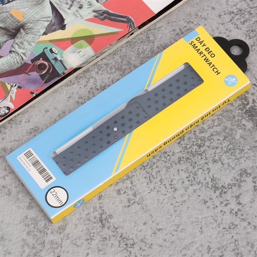 Dây silicone đồng hồ 22mm M03-02-22 Xám Màu Xám