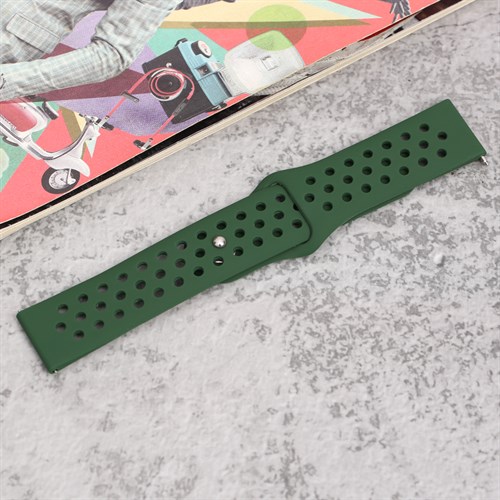Dây silicone đồng hồ 22mm M03-03-22 Xanh lá Màu Xanh lá