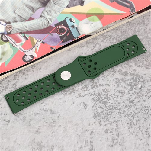 Dây silicone đồng hồ 22mm M03-03-22 Xanh lá Màu Xanh lá