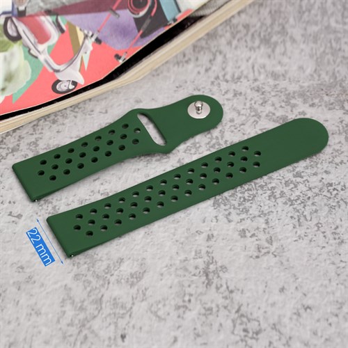 Dây silicone đồng hồ 22mm M03-03-22 Xanh lá Màu Xanh lá