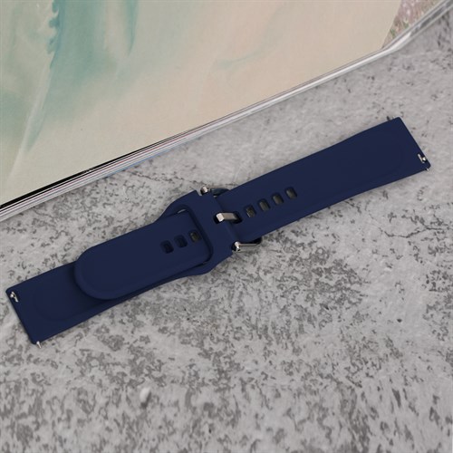 Dây silicone đồng hồ 22mm M04-02-22 Xanh dương Màu Xanh Dương