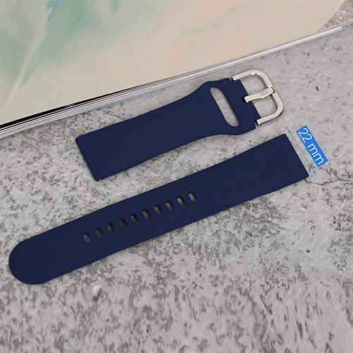 Dây silicone đồng hồ 22mm M04-02-22 Xanh dương Màu Xanh Dương