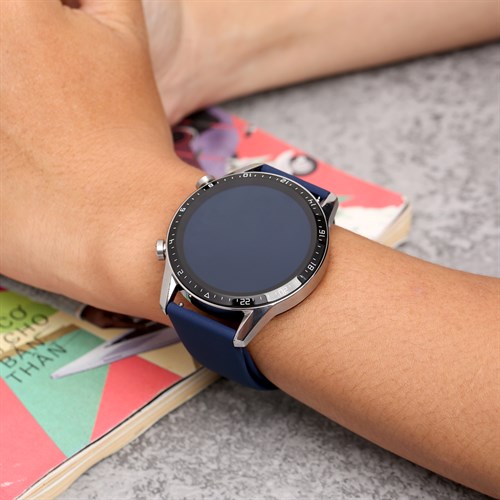 Dây silicone đồng hồ 22mm M04-02-22 Xanh dương Màu Xanh Dương