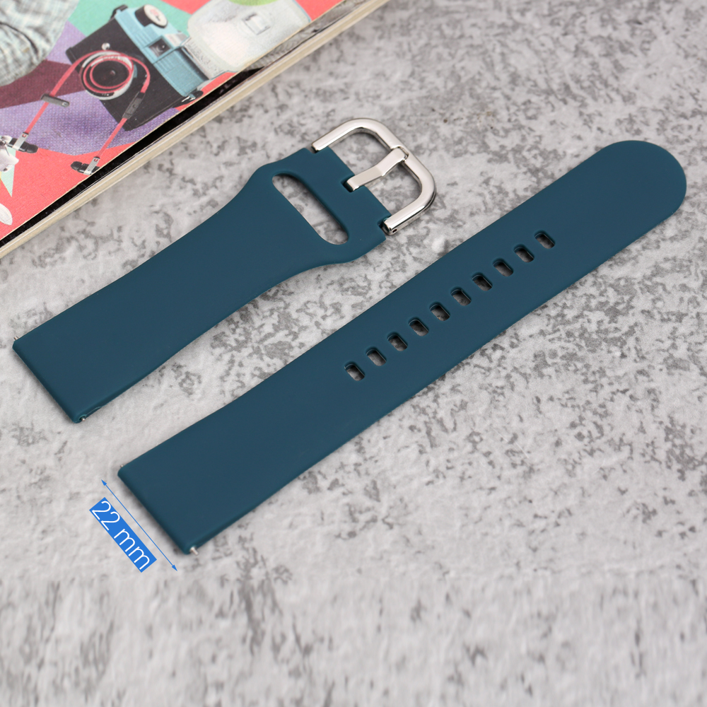 Dây silicone đồng hồ Samsung/Huawei/khác 22 mm xanh M04-03-22 chính hãng